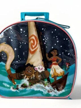 Disney Store MOANA & Maui ROLLING Suitcase Pull Up Handle CARRY ON LUGGAGE Stars